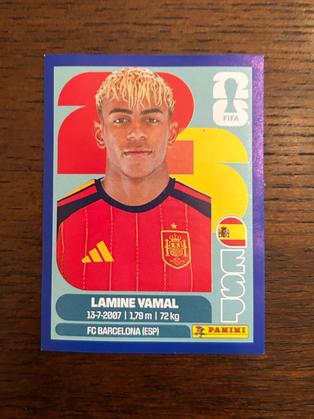 2026 Panini Lamine Yamal sticker rare blue trim
